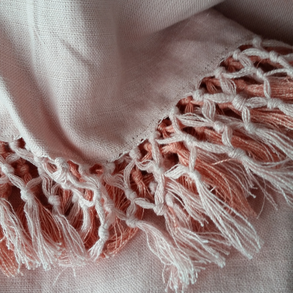 *Pure Luxury Linen 100% Belgian Linen Tassel Throw Ombre